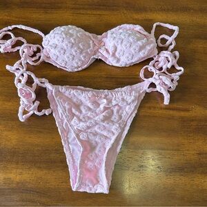 SHEIN Pink Textured Bikini